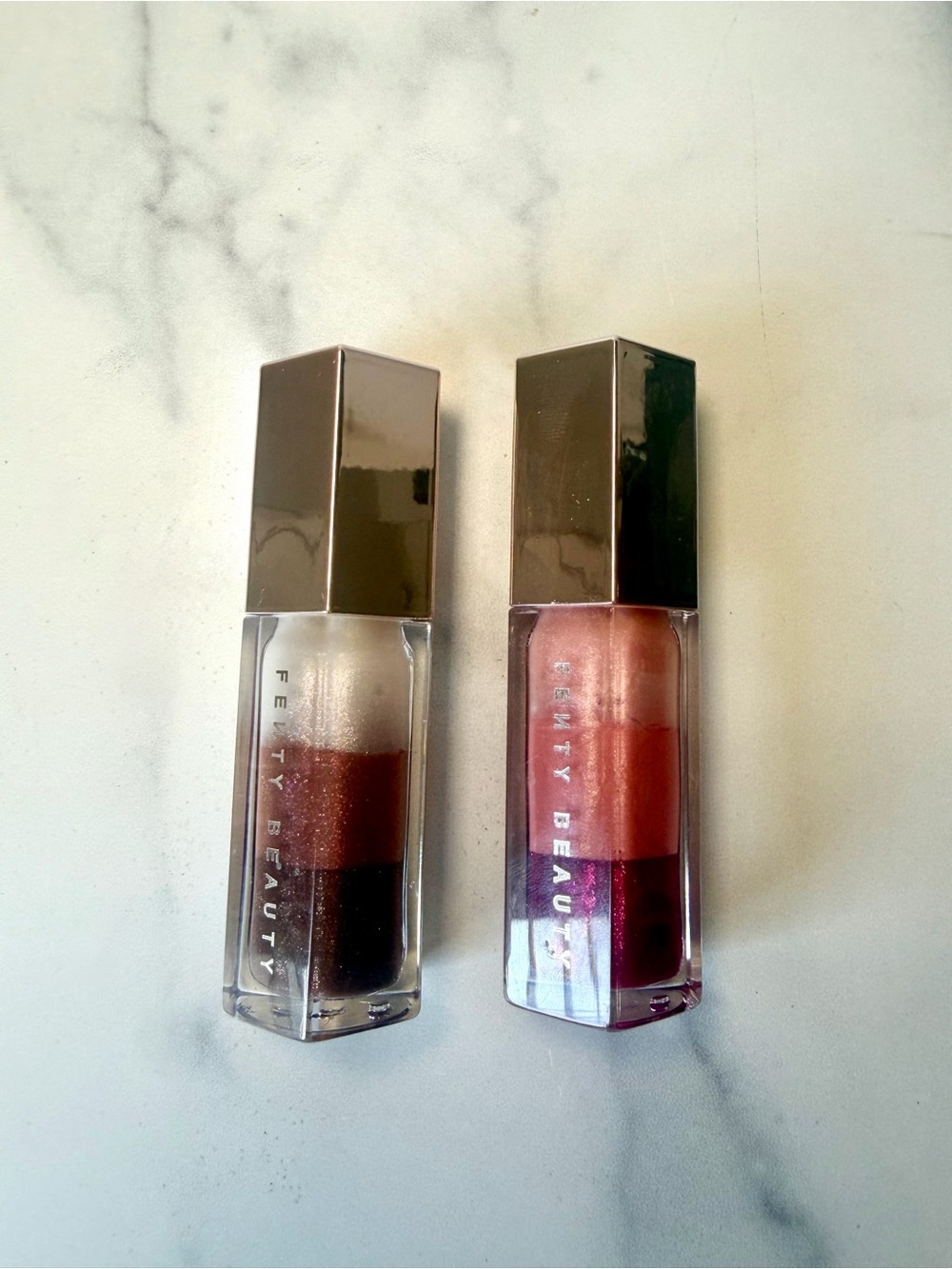 NEW Fenty Beauty Gloss Bomb Stackz Duo Sugar Plumz + Spiked Hot Chocolit
